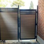 Horizontal Vinyl Fence Gate with Aluminum Frame Installed in North York