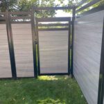 Horizontal Vinyl Fence Gate with Aluminum Frame installed in Orillia