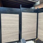 Horizontal Vinyl Fence Gates With Aluminum Frame Installed in Richmond Hill