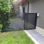 Semi Privacy Horizontal Aluminum Fence Gate Installed in Aurora