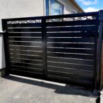 Semi Privacy Horizontal Aluminum Fence Gate Installed in Brampton