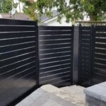 Semi Privacy Horizontal Aluminum Fence Gate Installed in Markham