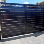 Semi Privacy Horizontal Aluminum Fence Gate Installed in Pickering