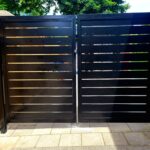 Semi Privacy Horizontal Aluminum Fence Gate Installed in Scarborough